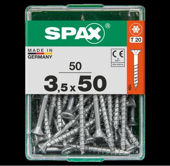 Spax Universele Schroef T-star Wirox Verzonken Kop Torx T20 - 3,5x50mm - 50 Stuks