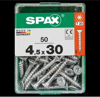 Spax Universele Schroef T-star Wirox Verzonken Kop Torx T20 - 4,5x30mm - 50 Stuks