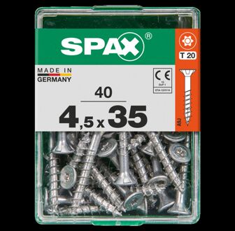Spax Universele Schroef T-star Wirox Verzonken Kop Torx T20 - 4,5x35mm - 40 Stuks