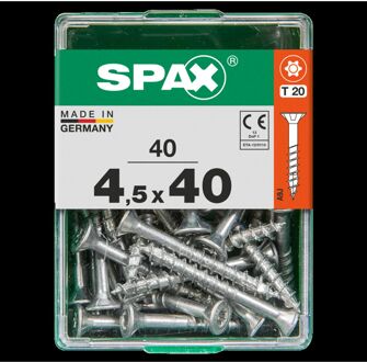 Spax Universele Schroef T-star Wirox Verzonken Kop Torx T20 - 4,5x40mm - 40 Stuks
