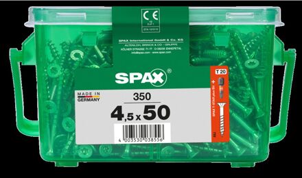 Spax Universele Schroef T-star Wirox Verzonken Kop Torx T20 - 4,5x50mm - 350 Stuks + Bit
