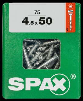 Spax Universele Schroef T-star Wirox Verzonken Kop Torx T20 - 4,5x50mm - 75 Stuks