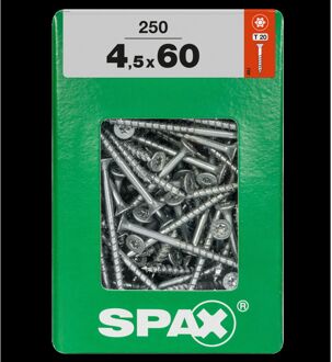 Spax Universele Schroef T-star Wirox Verzonken Kop Torx T20 - 4,5x60mm - 250 Stuks