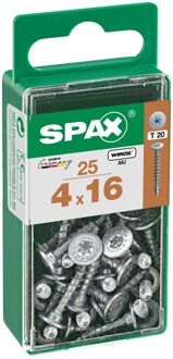 Spax Universele Schroef T-star Wirox Verzonken Kop Torx T20 - 4x16mm - 25 Stuks
