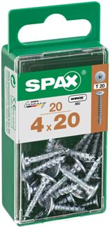Spax Universele Schroef T-star Wirox Verzonken Kop Torx T20 - 4x20mm - 20 Stuks