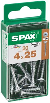 Spax Universele Schroef T-star Wirox Verzonken Kop Torx T20 - 4x25mm - 20 Stuks