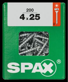 Spax Universele Schroef T-star Wirox Verzonken Kop Torx T20 - 4x25mm - 200 Stuks