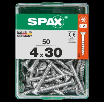 Spax Universele Schroef T-star Wirox Verzonken Kop Torx T20 - 4x30mm - 50 Stuks
