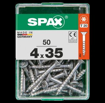 Spax Universele Schroef T-star Wirox Verzonken Kop Torx T20 - 4x35mm - 50 Stuks