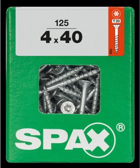 Spax Universele Schroef T-star Wirox Verzonken Kop Torx T20 - 4x40mm - 125 Stuks
