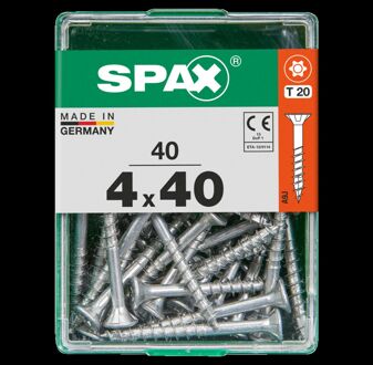 Spax Universele Schroef T-star Wirox Verzonken Kop Torx T20 - 4x40mm - 40 Stuks