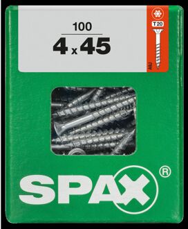 Spax Universele Schroef T-star Wirox Verzonken Kop Torx T20 - 4x45mm - 100 Stuks