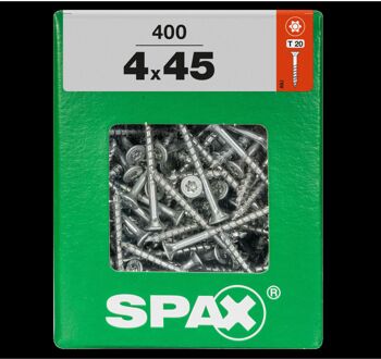 Spax Universele Schroef T-star Wirox Verzonken Kop Torx T20 - 4x45mm - 400 Stuks