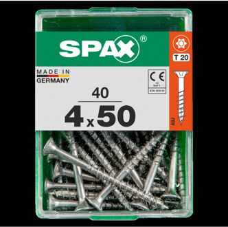 Spax Universele Schroef T-star Wirox Verzonken Kop Torx T20 - 4x50mm - 40 Stuks