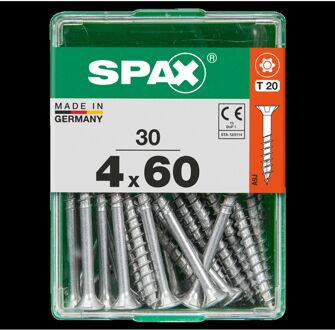 Spax Universele Schroef T-star Wirox Verzonken Kop Torx T20 - 4x60mm - 30 Stuks