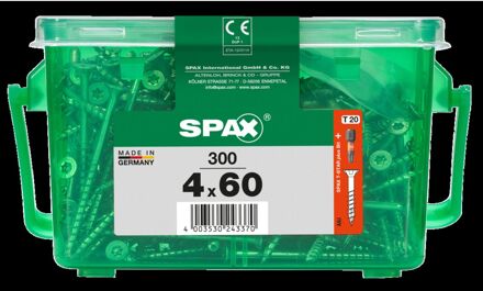 Spax Universele Schroef T-star Wirox Verzonken Kop Torx T20 - 4x60mm - 300 Stuks + Bit