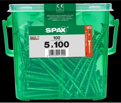 Spax Universele Schroef T-star Wirox Verzonken Kop Torx T20 - 5x100mm - 100 Stuks + Bit