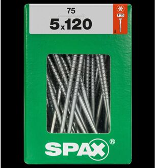 Spax Universele Schroef T-star Wirox Verzonken Kop Torx T20 - 5x120mm - 75 Stuks