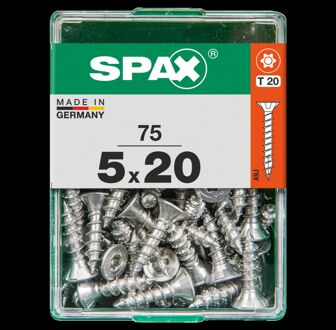 Spax Universele Schroef T-star Wirox Verzonken Kop Torx T20 - 5x20mm - 75 Stuks