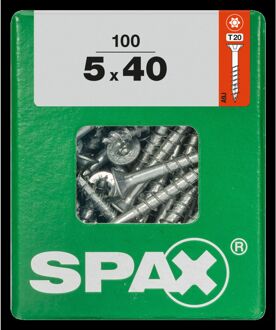 Spax Universele Schroef T-star Wirox Verzonken Kop Torx T20 - 5x40mm - 100 Stuks