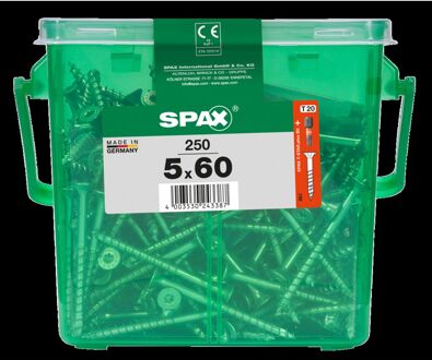 Spax Universele Schroef T-star Wirox Verzonken Kop Torx T20 - 5x60mm - 250 Stuks + Bit