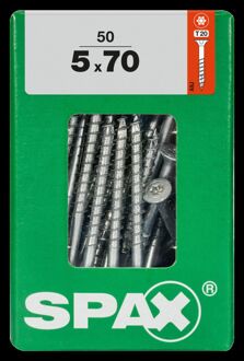 Spax Universele Schroef T-star Wirox Verzonken Kop Torx T20 - 5x70mm - 50 Stuks