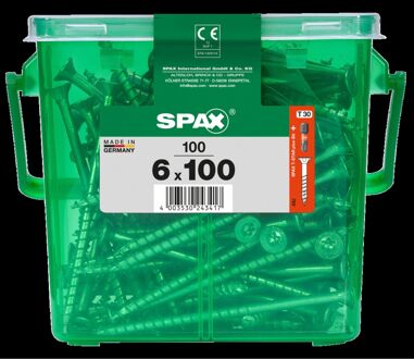 Spax Universele Schroef T-star Wirox Verzonken Kop Torx T30 - 6x100mm - 100 Stuks + Bit