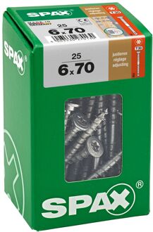 Spax Universele Schroef T-star Wirox Verzonken Kop Torx T30 - 6x70mm - 25 Stuks