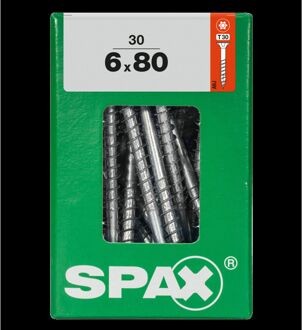 Spax Universele Schroef T-star Wirox Verzonken Kop Torx T30 - 6x80mm - 30 Stuks