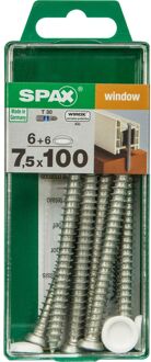 Spax Universele Schroef T-star Wirox Verzonken Kop Torx T30 - 7,5x100mm - 6 Stuks