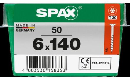 Spax Universele Schroef Torx 6x140mm 50 Stk