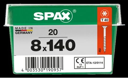 Spax Universele Schroef Torx 8x140mm 20 Stk