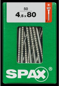 Spax Universele Schroef Verzonken Kop Torx - 4,5x80mm - 50 Stuks