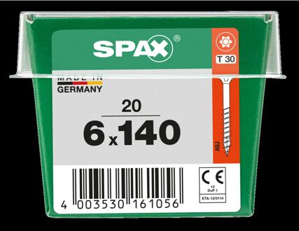 Spax Universele Schroef Verzonken Kop Torx - 6x140mm - 20 Stuks