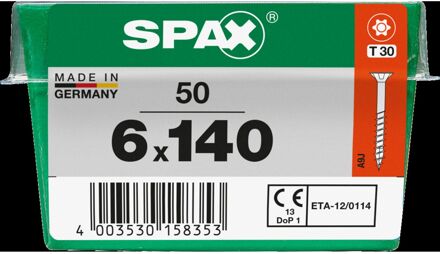 Spax Universele Schroef Verzonken Kop Torx - 6x140mm - 50 Stuks