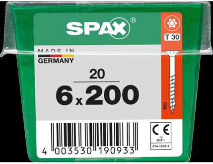 Spax Universele Schroef Verzonken Kop Torx - 6x200mm - 20 Stuks