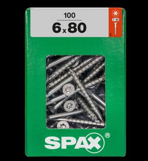 Spax Universele Schroef Verzonken Kop Torx - 6x80mm - 100 Stuks