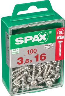 Spax Universele Schroef Wirox Ronde Kop Pozi - 3,5x16mm - 100 Stuks