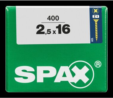 Spax Universele Schroef Yellox Verzonken Kop Pozi - 2,5x16mm - 400 Stuks