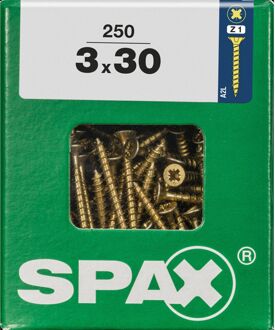 Spax Universele Schroef Yellox Verzonken Kop Pozi - 3x30mm - 250 Stuks