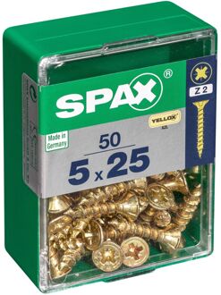 Spax Universele Schroef Yellox Verzonken Kop Pozi - 5x25mm - 50 Stuks