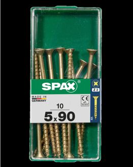 Spax Universele Schroef Yellox Verzonken Kop Pozi - 5x90mm - 10 Stuks
