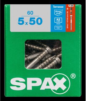 Spax Vlonderschroef T-star Plus Rvs A2 Cilinderkop Torx T25 - 5x50mm - 60 Stuks
