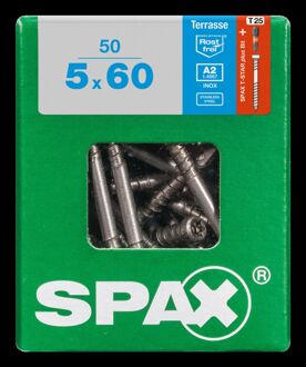Spax Vlonderschroef T-star Plus Rvs A2 Cilinderkop Torx T25 - 5x60mm - 50 Stuks