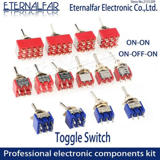 SPDT DPDT 6MM Reset Latching Toggle Switch MTS-102 5A 6A 125V 3A 250 AC Mini 3 6PIN ON-ON ON-OFF-ON Rocker Switch Lights Motors