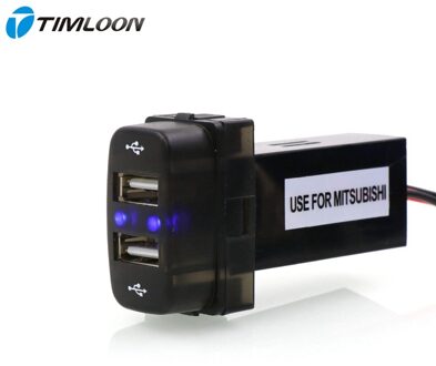 Speciale 2.1a 1.2a 2 xusb interface socket smart telefoon iphone ipad gps autolader gebruik voor mitsubishi, asx, lancer, outlander, pajero