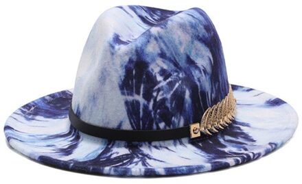 Speciale Stijl Brede Rand Fedora Panama Hoed Tie Geverfd Kleurrijke Wollen Jazz Hoed Mannen Vrouwen Vilten Hoed Wol-zoals Panama Hoed 01