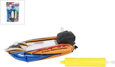 Speedboot opblaasbaar met pomp 17cm rood