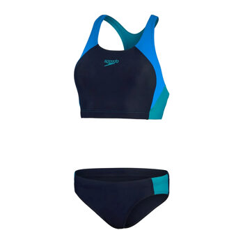 Speedo Colourblock Splice Bikini compleet dames S/36 Blauw dessin