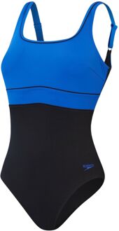 Speedo Contour Eclipse Shaping Badpak Dames blauw - zwart - 42